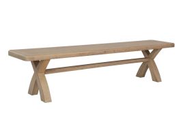 Oldham 2M Cross Leg Dining Bench - Oak