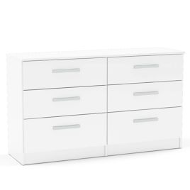 White Chest of Drawers - LYTHAM Large Chest 6 Drawers Double Chest