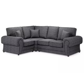 Davey Full Back L Shape Corner Sofa Grey Chenille Fabric - Left Arm or Right Arm
