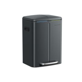 2 x 20L Metal Step Rubbish Bin Greenish-Grey