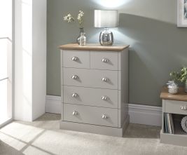 Grey Chest of Drawers - KESWICK Medium Chest 5 Drawers