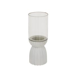 White Carved Hurricane Lantern