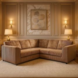 Jamba Full Back Jumbo Cord Corner Sofa - Coffee