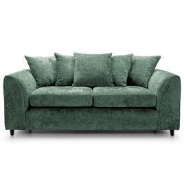 CARDIFF Crushed Chenille Fabric 3 Seater Sofa - Rifle Green