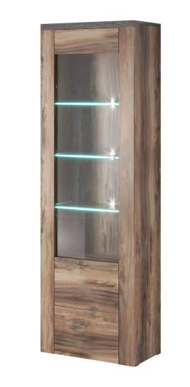 Rainbow 05 Tall Display Cabinet - Oak Satin