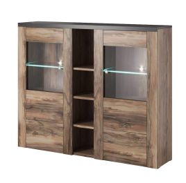 Rainbow 46 Sideboard Display Cabinet - Oak Satin