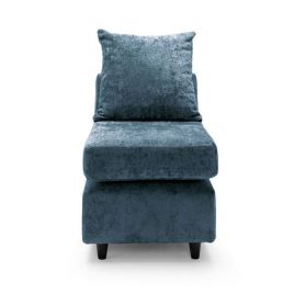 Gilliver Crushed Chenille Single Sofa - Dark Blue