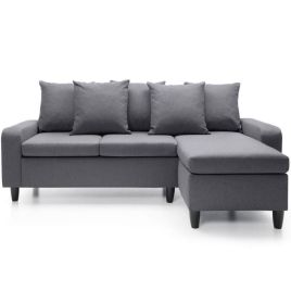 PONTOON Fabric 4 Seater L Shaped - Right Hand Facing Corner Sofa - Dark Grey