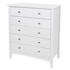 White Chest of Drawers - CASCAIS Medium Chest  5 Drawers
