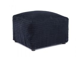 PORTO Jumbo Cord Footstool - Black