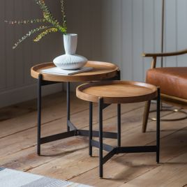 WHITFORD Nest Of 2 Side Table - Oak