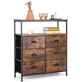 Oak Finish Chest of Drawers - GARSTANG Medium Chest 6 Drawers