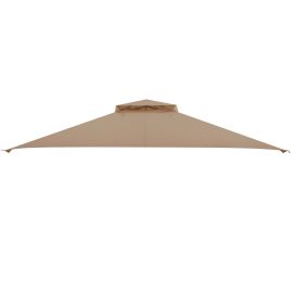 NOVEAL 368 x 303CM Gazebo Replacement Top with Air Vent and Drainage Holes-Brown