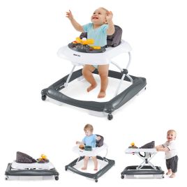 GLOWSORA Toddler Activity Center Push Walker with 3 Adjustable Heights-Grey