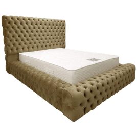 Sultan Plush Velvet Bed - Mink in 5 Sizes