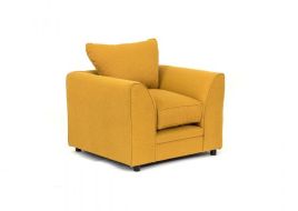 DOROTA II Linen Fabric Armchair - Mustard