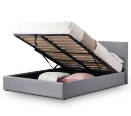 Rialto Light Grey Linen Ottoman Storage Bed - Kingsize 5ft