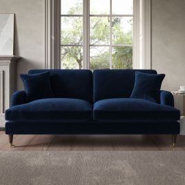 PAYTON Velvet 3 Seater Sofa - Navy Blue