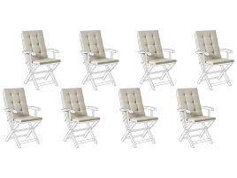 APLOR Set of 8 Garden Back Seat Cushions - Taupe