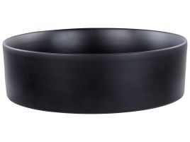 Ceramic Countertop Basin Diameter 400 mm Black TEBAR