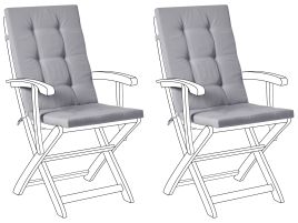 APLOR Set of 2 Garden Back Seat Cushions - Light Grey