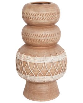 Flower Vase ALMIROS Ceramic 51 cm Light Brown