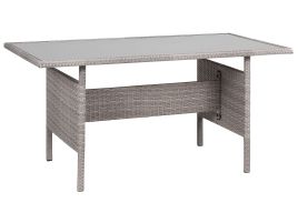 PE Rattan Garden Dining Table 145 x 80 cm Grey VITERBO