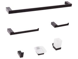 WINSHURST 6-Piece Bathroom Hardware Set - Black