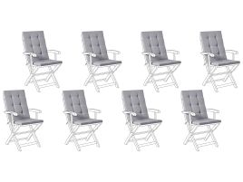 APLOR Set of 8 Garden Back Seat Cushions - Light Grey