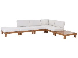 Garden Corner Sofa with Table 5 Seater SANZA Left Hand Modular Metal White