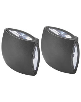 Set of 2 Outdoor LED Wall Lights RAMAPO Black