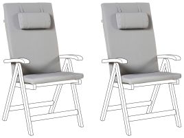 BREEZ Set of 2 Garden Back Seat Cushions - Light Grey
