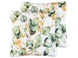 GDALE Set of 2 Outdoor Cushions Plant Pattern 45 x 45 cm Multicolour
