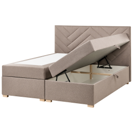 ERYND Kingsize Fabric Divan Bed with Storage - Taupe