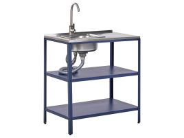 VLIAMA Outdoor Kitchen Island with Sink Blue