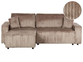 Corner Sofabed - ABRANO Right Hand Facing Jumbo Cord Brown