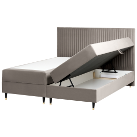 VETRA Super Kingsize Velvet Divan Bed with Storage - Taupe