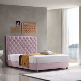 Marina Plush Velvet Bed - Pink in 5 Sizes