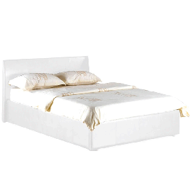 Luxury Redefined Purbeck Leather Effect High Headboard Ottoman Storage Bed White - 4ft Small Double