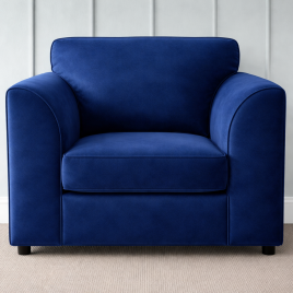 DELANO Plush Velvet Armchair - Midnight Blue