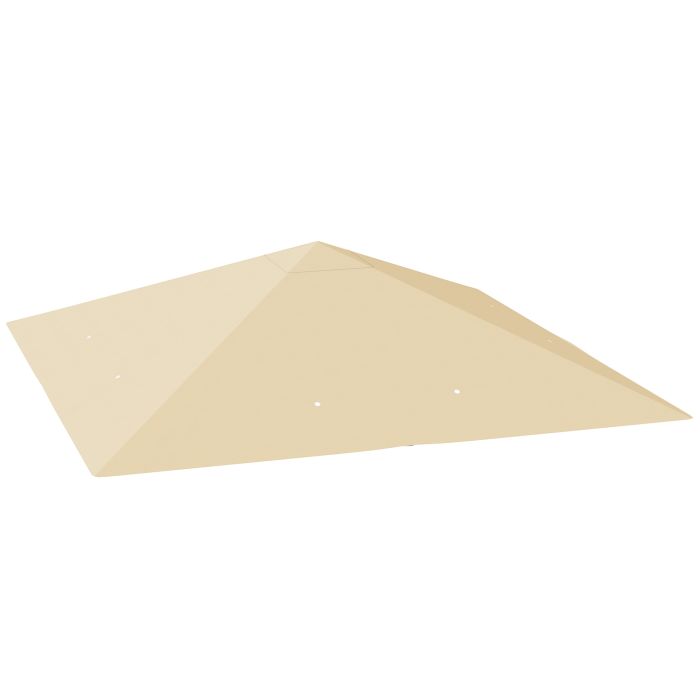 SUNVISTA 3 x 3(m) Gazebo Canopy Replacement Cover, Garden Gazebo Roof Replacement with Drain Holes, Water Resistant PVC Coating, 370g, Beige