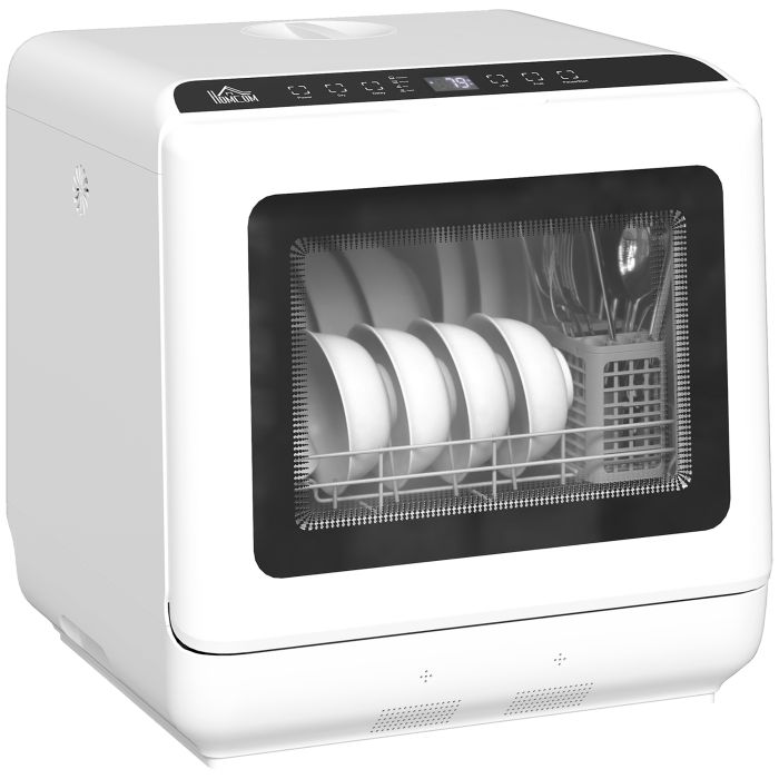6L Tabletop Dishwasher with Five Modes - White