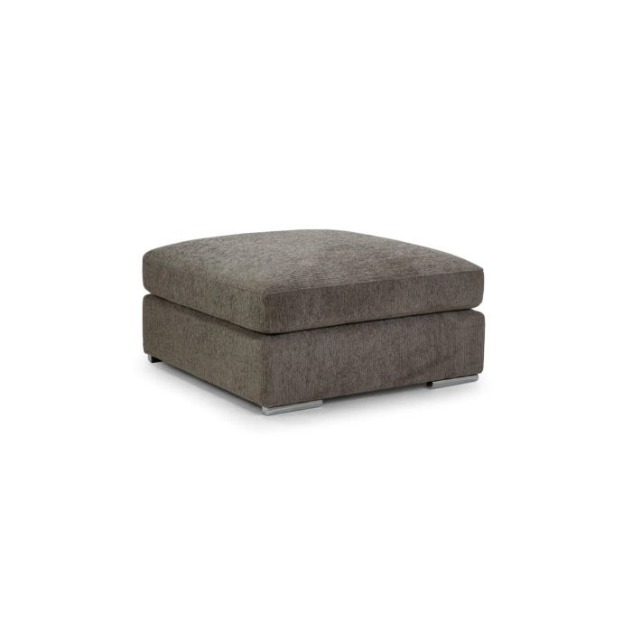 Cantrell Soft Chenille Fabric Footstool - Beige