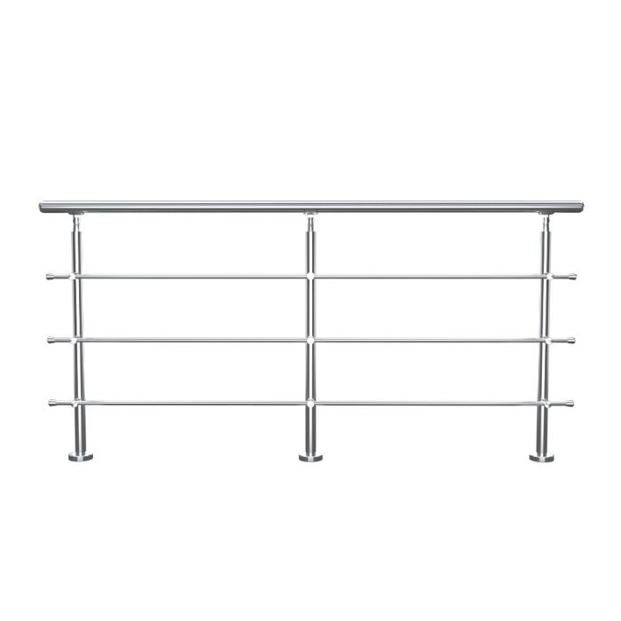 Silver Floor Mount Stainless Steel Handrail for Slopes and Stairs