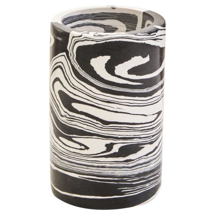 GORLENNE Two Way Marble Candle Holder - Black and White