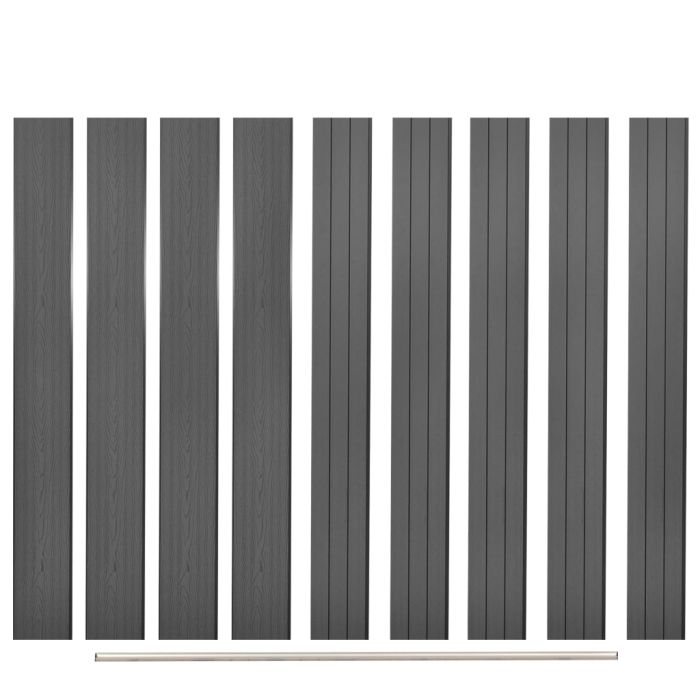 Replacement Fence Boards 9 pcs WPC 170 cm Grey