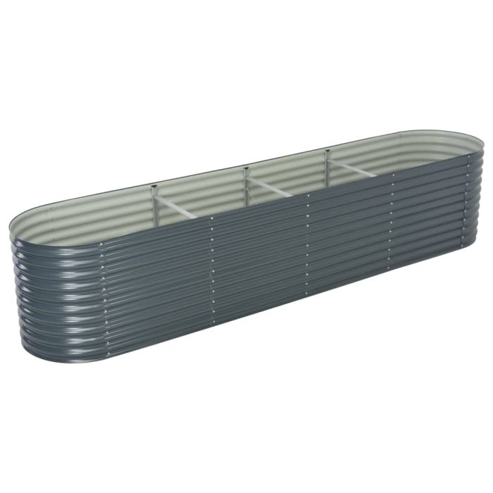 Garden Raised Bed 400x80x81 cm Galvanised Steel Grey