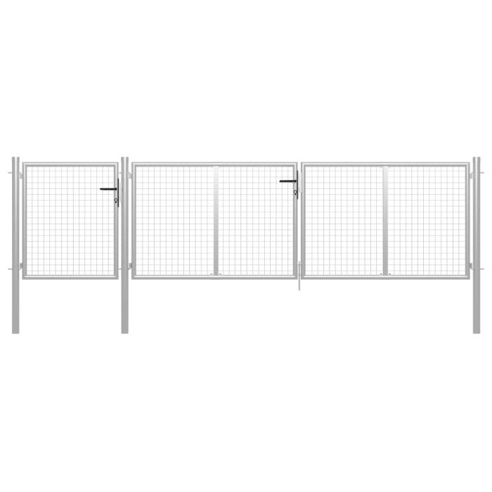 Garden Gate Steel 400x75 cm Silver