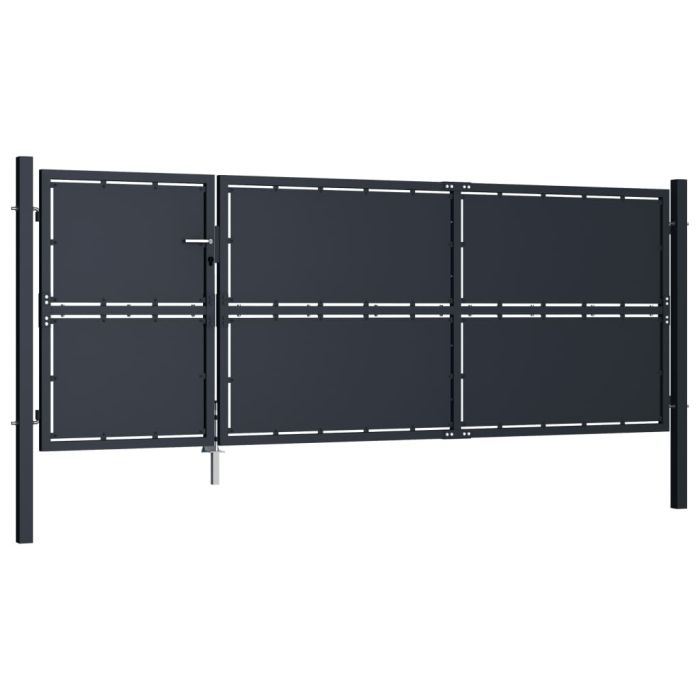 350x125 cmGarden Gate Steel Anthracite