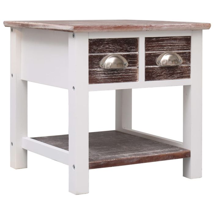 Side Table Brown 40x40x40 cm Paulownia Wood